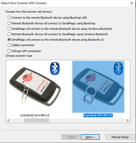 Connect Scanfob BB2e Win10 Win11 05 SerialMagicPro Pick BB2e NFC Reader Device