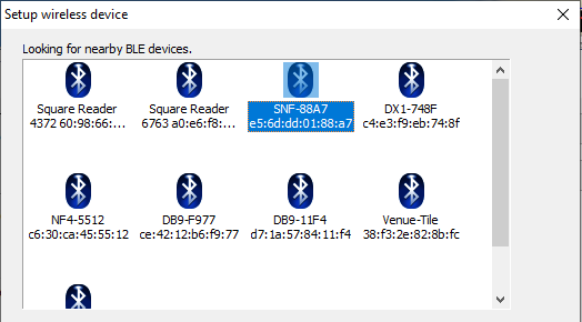 Connect Scanfob BB2e Win10 Win11 SerialMagicPro Pick Device BLE Name