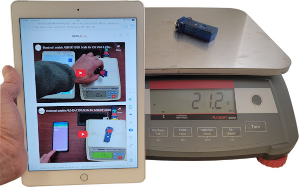 wireless scale interface iPad iPhone post weight readings BlueSnap