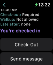 Apple Watch Screen: Tap "Sent message" on your Apple Watch in the Remote Check-in app