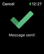 Apple Watch Screen: Your Apple Watch will notify you that your message has been sent.