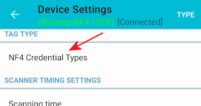 iScanBrowser Droid NF4x Credential Select 03 sdm nf4x credential type 400w