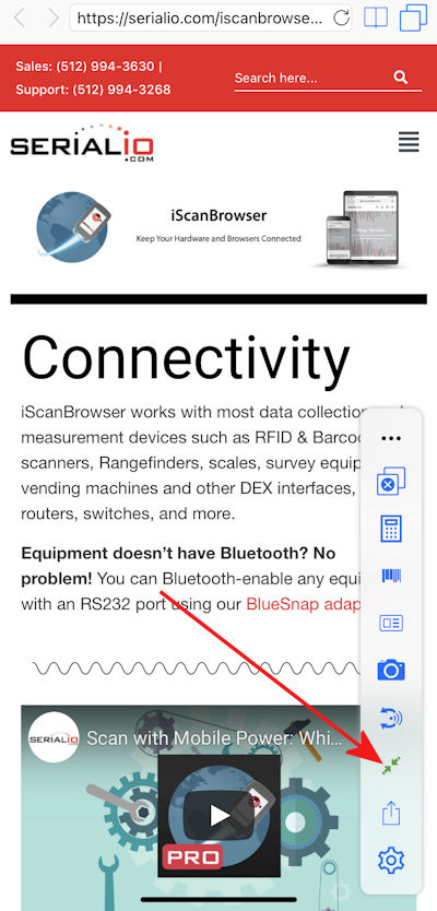 step1: iScanBrowser tap connect icon to open SDM devices list