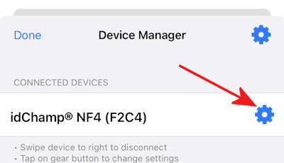 iScanBrowser iOS NF4x Credential Select tap SDM Device Setup icon NF4x