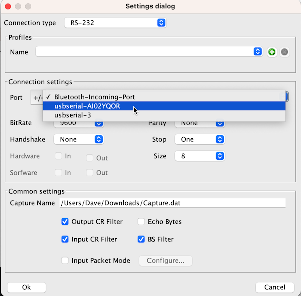 JavaTerm Java SerialPort MacOS M1 USB RS232 serial port Adapter usbserial Selection 