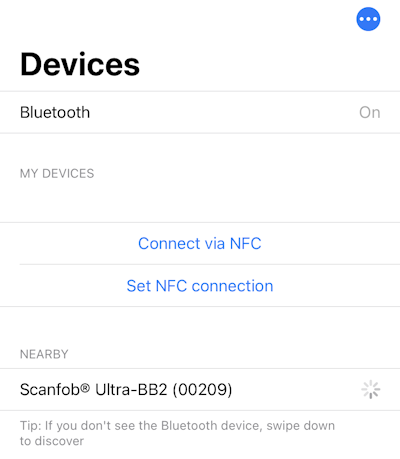 yACK BLE iOS Change BLE Pairing Mode Find Device Connecting