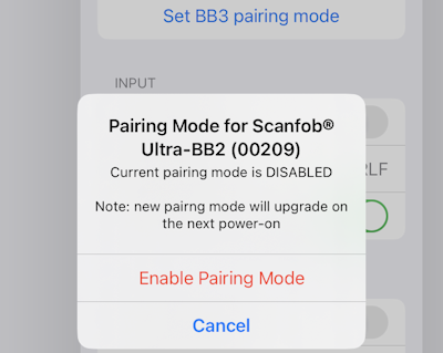 yACK BLE iPhone Ultra-BB2e Enable BLE Pairing Mode 