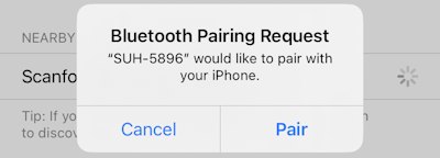 Wireless RFID iOS iPhone Pairing Prompt