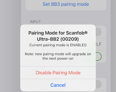 Wireless RFID-NFC iOS iPhone Disable Pairing mode to eliminate the pairing prompt