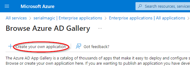 Single-sign-on SSO CIH login Azure AD setup Browse Azure AD Gallery Create your own application