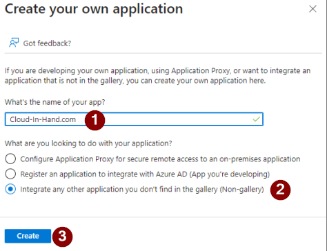 Azure AD Single-sign-on for cloud-in-hand.com SSO login