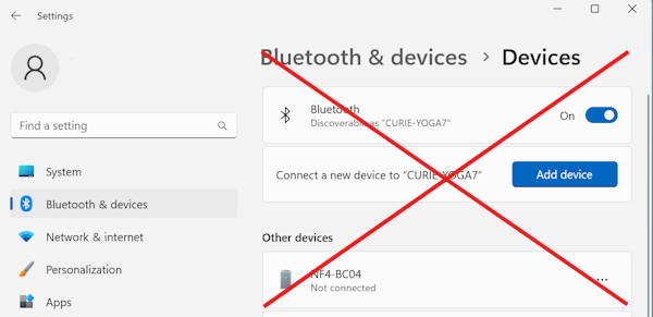 Connect Bluetooth device to Windows without pairing in Windows Bluetooth app