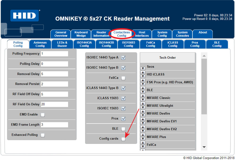 HID OMNIKEY 5x27 CK Reader Manager Config cards disabled Load Soft Credential Key 