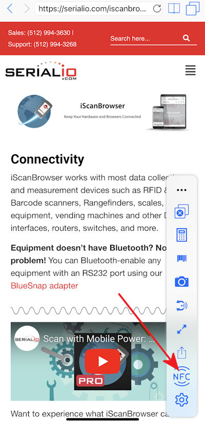 iScanBrowser Write NDEF Records iPhone Built In NFC iPhone Write & Post NDEF