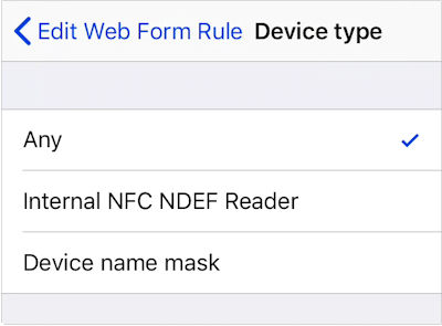 iSB Web Form Rules iOS Limit by Device Type 