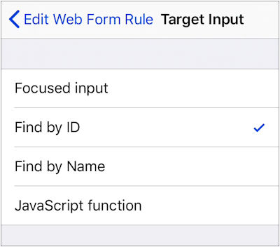 iScanBrowser Web Form Rules Select Target Input Find by ID