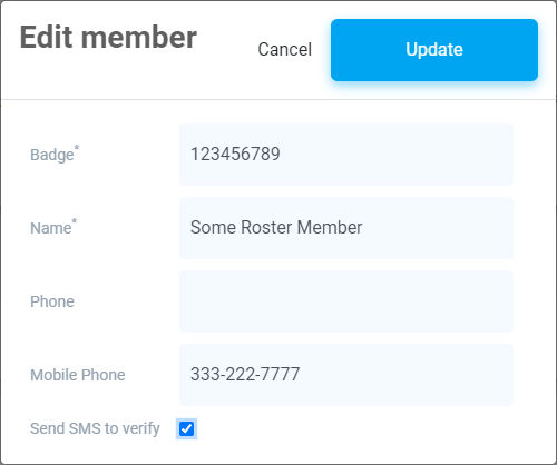 SMS Emergency Headcount Roster Member Mobile Phone Pre Validation