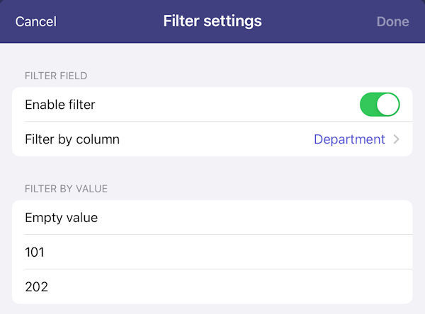 stratus io Emergency Headcount by Department Attendee List Filter settings