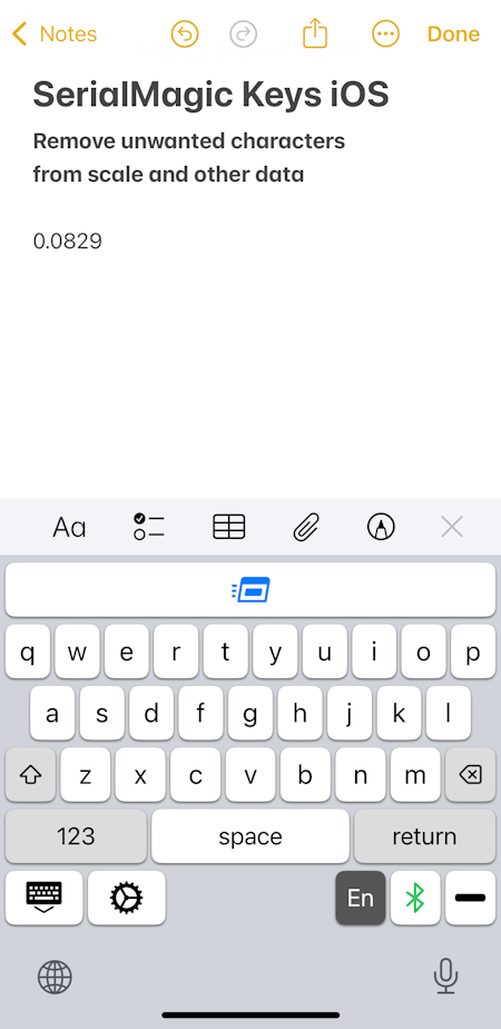 SerialMagic Keys iPhone Notes scale remove clip Unwanted Characters 