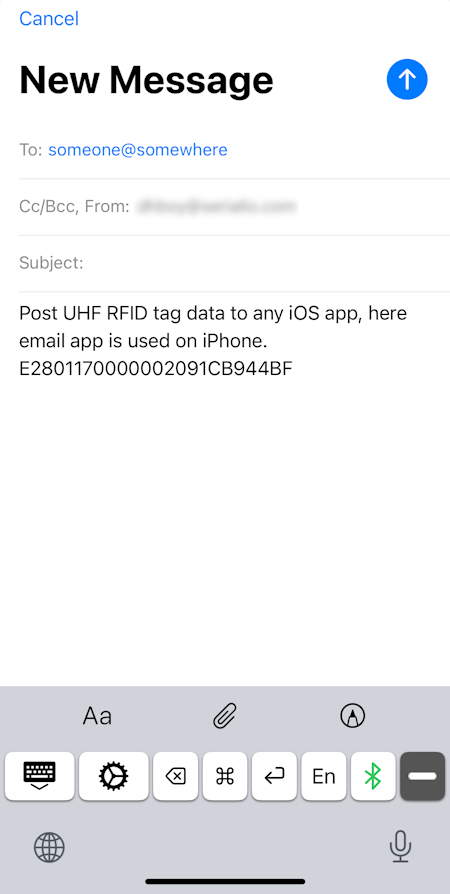 SerialMagic Keys iPhone FAST UHF idChamp RE40 USB Post to cursor location mail 