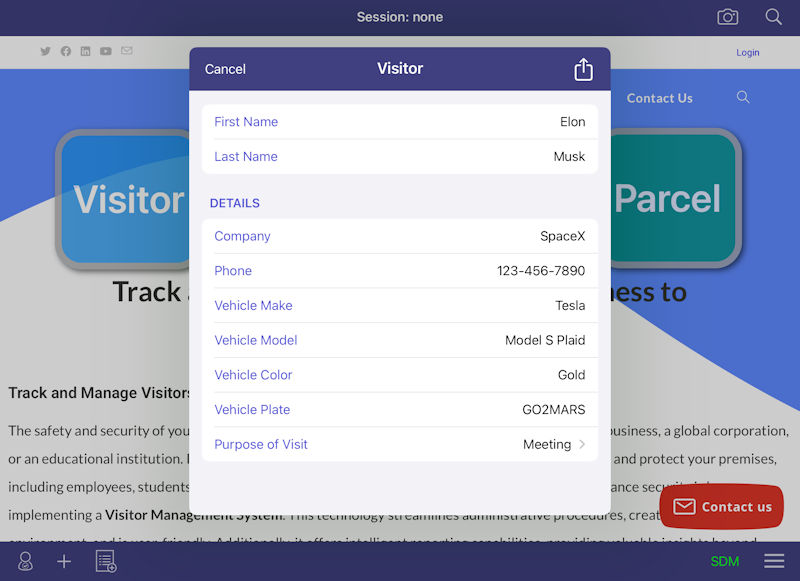 iPad Visitor Check in Kiosk Form Fill 