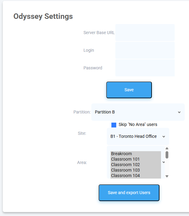 Hartmann Controls Odyssey Server Emergency Headcount Settings