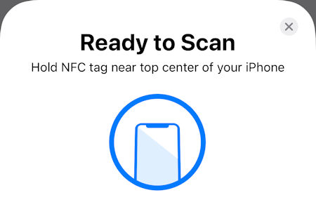 Hold NFC tag near top center of your iPhone 