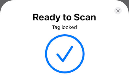 NFC Tag Locked Using iPhone Built in NFC 