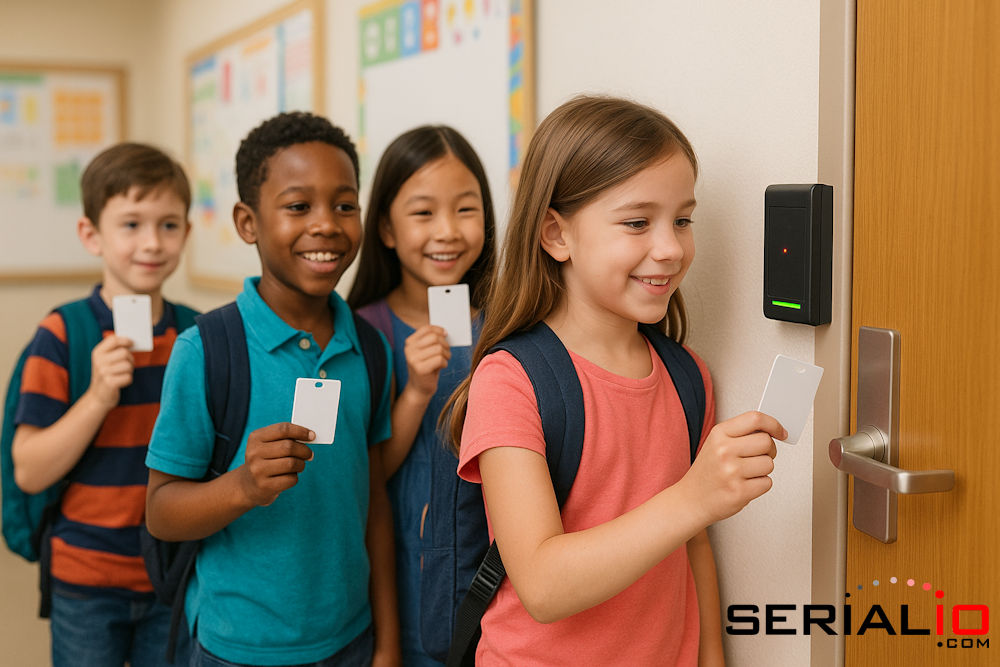 boutique private school time and attendance young students checkin with RFID badges 
