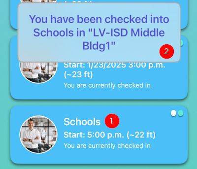 building geofence checkin schools geogroup 