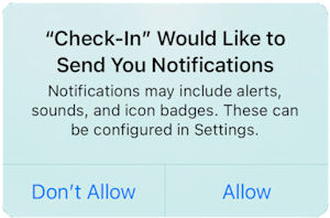 geofence Check In Would Like to Send You Notifications 
