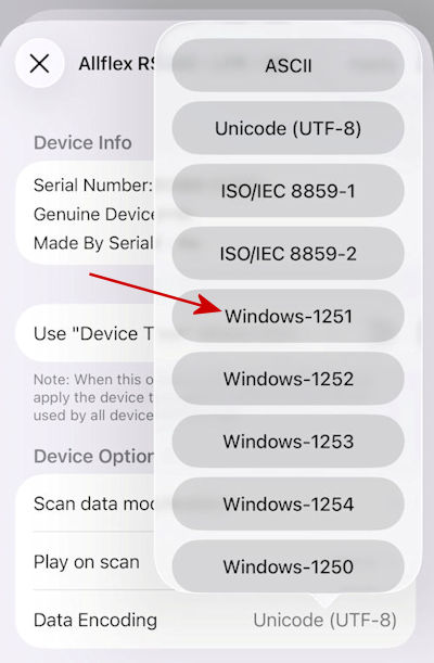 iOS Livestock Reader Allflex Bluetooth iPhone/iPad degree symbol posted incorrect 
