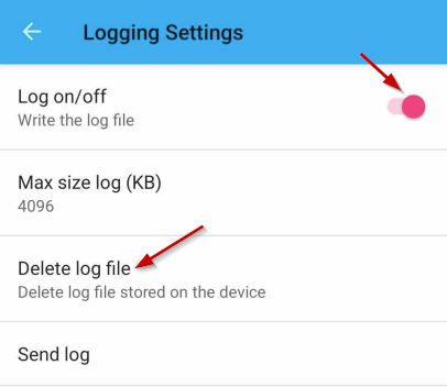 SerialMagic Gears Upload Log log settings