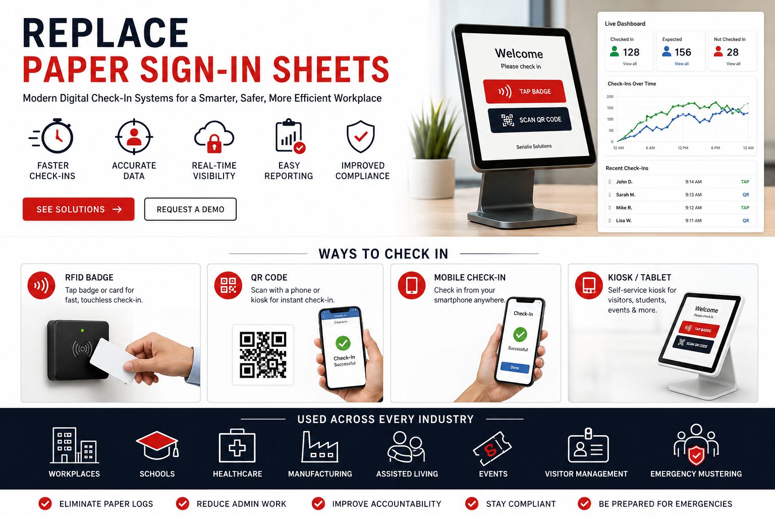 Replace Paper Sign In Sheets