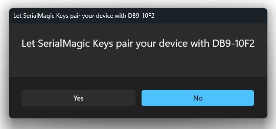 SerialMagic Keys Windows Connect BlueSnap M6A Wireless Pairing Prompt SerialMagic Keys Windows Connect BlueSnap M6A Wireless Pairing Prompt