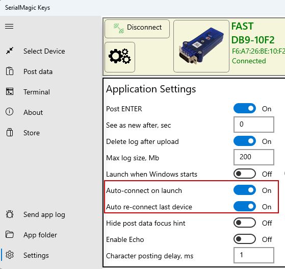 SerialMagic Keys Windows Settings Auto Connect SerialMagic Keys Windows Settings Auto Connect