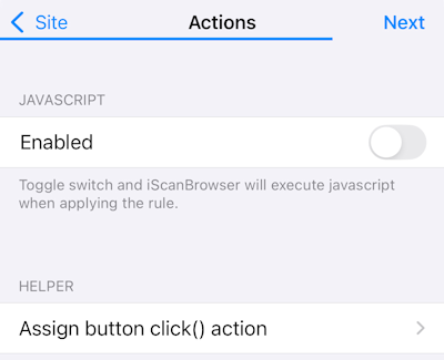 iScanBrowser Web Form Rules New Rule JavaScript Option iScanBrowser Web Form Rules New Rule JavaScript Option
