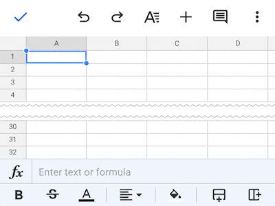 SerialMagic Keys Pro Android Google Sheets 1 Cell Selected 